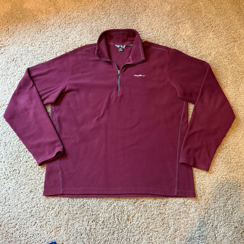 Tall large Eddie Bauer Burgundy Polartec Fleece